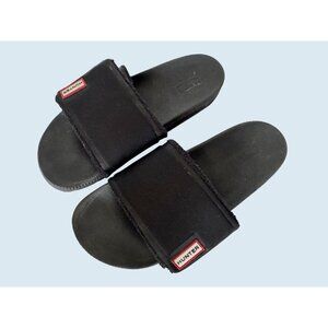 HUNTER Black Adjustable Strap Lightweight Slip On Slides Sandals Sz 7